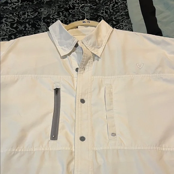 Ariat Men's Casual Button Down Shirt - White - Picture 5 of 10